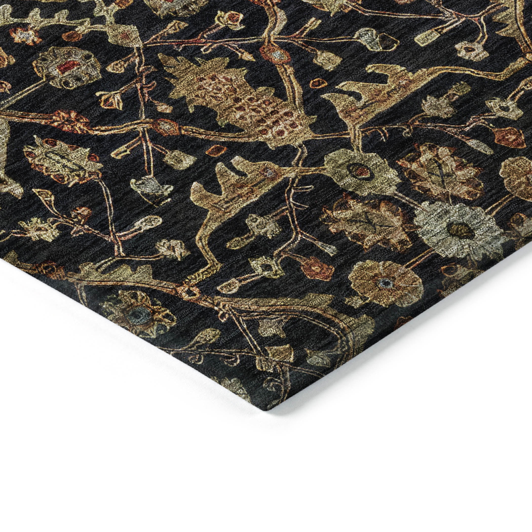 Addison Rugs Chantille Indoor/Outdoor Transitional Geometric, Abstract Black Washable Rectangle Rug, 10' x 14'