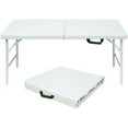 thumbnail image 1 of QinaQin Mesa plegable tipo maleta para exterior con altura ajustable y patas metálicas, ligera y portátil, ideal para camping, patio o playa, 1 of 8