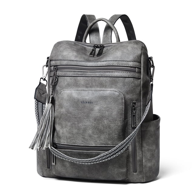 Mochila para portátil Shrrie de cuero vegano de 15.6 pulgadas para mujer