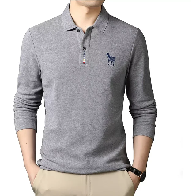 Playera Hombre Manga Larga Polo Moda Casual Camisa