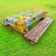 thumbnail image 1 of Educational Outdoor Tablecloth, Zoo Alphabet Design Colorful Style Funny Cartoon Animals Children Kids School, Decorative Washable Fabric Picnic Tablecloth, 58 X 120 Inches, Multicolor, by Ambesonne, 1 of 2