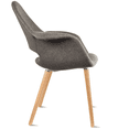thumbnail image 5 of 2xhome Mid Century Modern Upholstered Fabric Organic Accent Living Room Dining Arm Chair with Natural Wooden Legs, Charcoal, Set of 1, 1 piece, 5 of 8