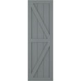 thumbnail image 5 of Ekena Millwork 12"W x 32"H True Fit PVC Two Equal Panel Farmhouse Fixed Mount Shutters w/ Z-Bar, Ocean Swell (Per Pair - Hardware Not Included), 5 of 9