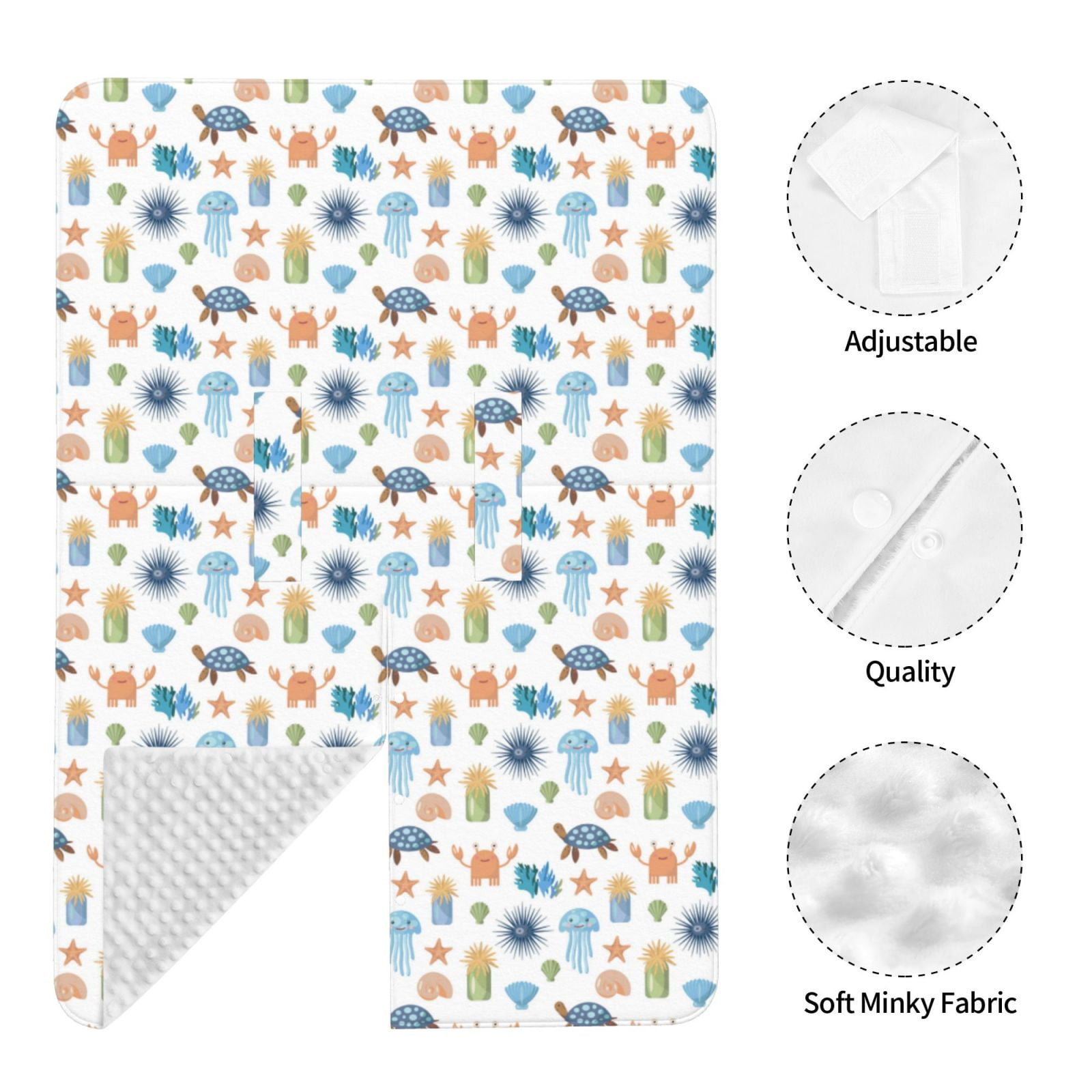 Naloa Undersea Animals Baby Car Seat Cover, Breathable Baby Carrier Cover, Multiuse Baby Carrier Cover & Nursing Breastfeeding Cover