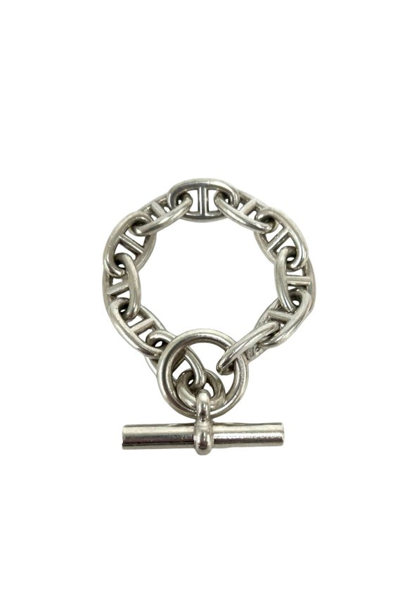 Pre-Owned HERMES Chaine d'Ancre TGM 11-link Margiela era vintage bracelet, sterling silver 925,...