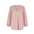 thumbnail image 6 of Seyurigaoka Autumn New Casual Loose Female Spring and Summer Long-Sleeve V-neck Shirt T-Shirt Top, 6 of 8