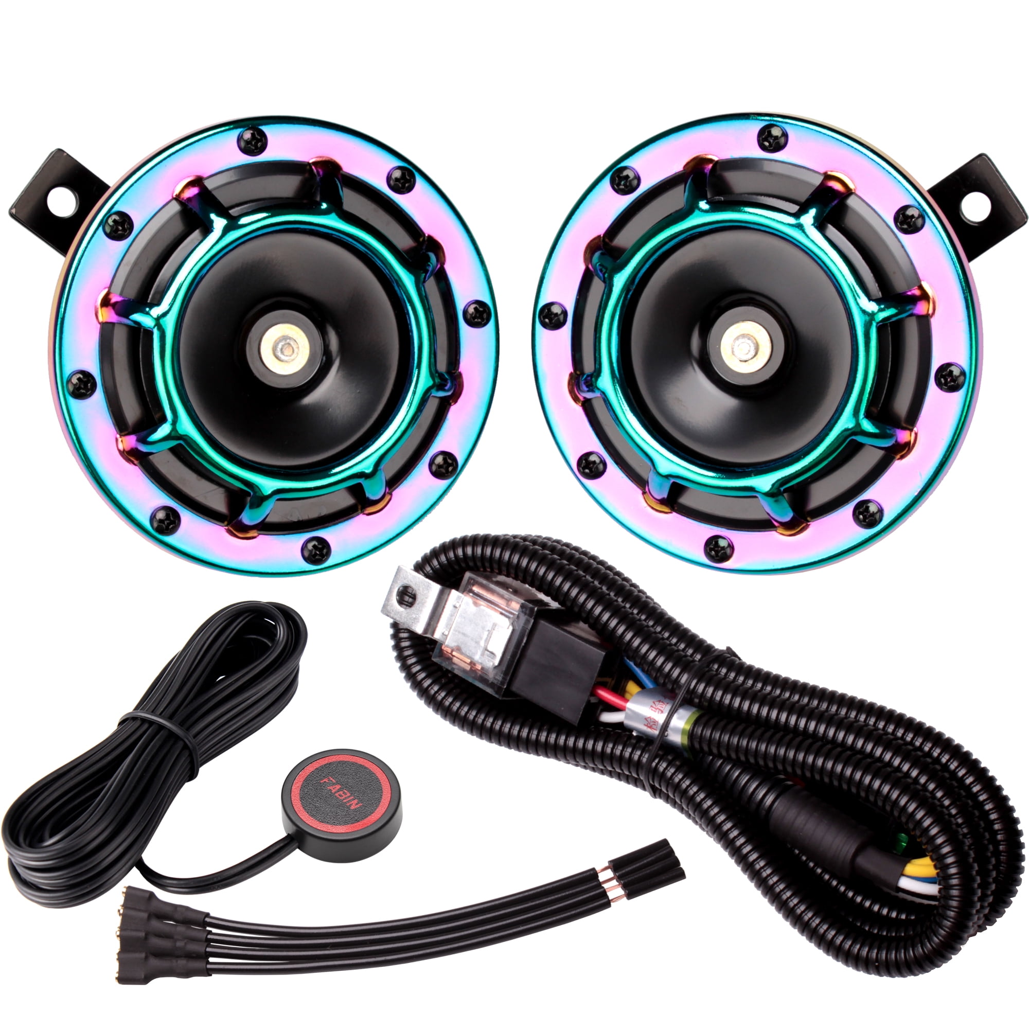 FARBIN Car Horn 12v Loud Motorcycle Horns High/Low Supertone Truck Horn