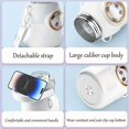 thumbnail image 3 of Cute Water Bottle with Strap and Straw, 22oz Aesthetic Kawaii Thermos, BPA-free Leak-proof Vacuum Insulated Water Bottles for Girls Sports Travel, 3 of 7