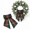 Green Red, variant on Grey Plaid Burlap Wreath Sash Holiday Decor for Front Door Wedding Birthday