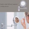 thumbnail image 4 of Mirrors Bathroom Vanity Mirrors Makeup Mirrors Lighted Magnifying Wall Mount LED Lighted Makeup Mirror 5X Magnifying Cosmetic Mirror 360° Swivel Extendable Two Sided Vanity Mirror for Bathro, 4 of 6