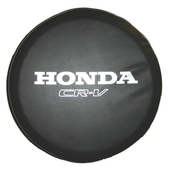 US Made SpareCover - 27-in BLAK Series Honda CRV in silver on black Heavy Vinyl Tire Cover