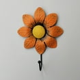 thumbnail image 2 of Decorative Flower Iron Wall Hooks - Artistic Wall Hanger for Coats, Hats, and Kitchen Utensils - Child-Friendly Hat Hooks ( Orange ), 2 of 5
