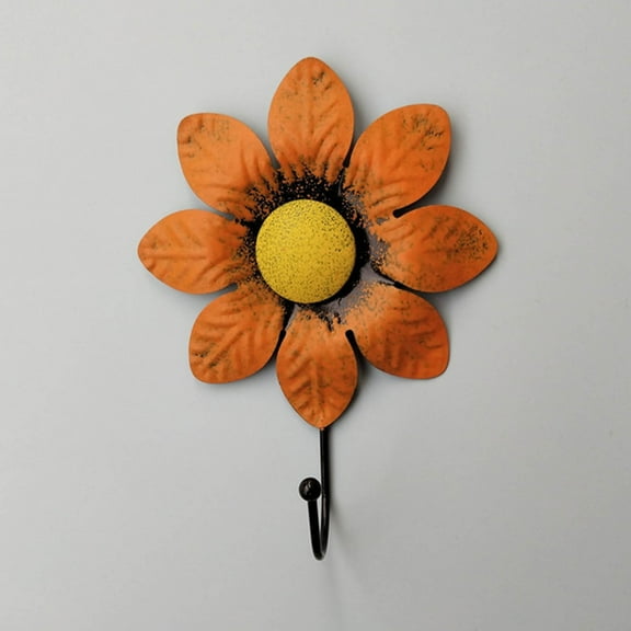 EGYMEN Iron Flower Wall Hook, Decorative Wall Hanger Art, Flower Iron Hook, Wall Mounted Coat Rack for Kids and Keychains
