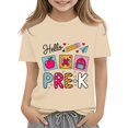 thumbnail image 3 of YunPes First Day of School T Shirt for Girls Hello Pre-K Graphic Short Sleeve Tees Toddler & Big Kids Summer Casual Daily Wear 2-13 Years, 3 of 7