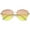 Gold / Orange-Yellow, variant on sunglassLA Female Modern Metal Nose Bridge Gradient Lens Semi-Rimless Sunglasses 60mm (Silver / Blue-Yellow) - 60mm
