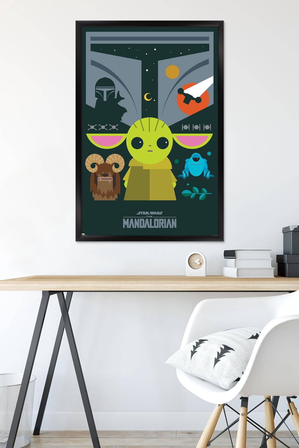 24X36 Star Wars: The Mandalorian - Geo Pop Group Wall Poster, 24" x 36" Framed