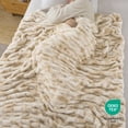 thumbnail image 3 of WDCOZY Ruched Faux Fur Throw Blanket, Bubble Plush Blanket with Soft Fleece Backing, Cozy Decorative Blanket for Couch, Sofa and Bed, Caramel, 50" x 60", 3 of 9