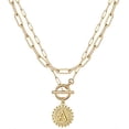 thumbnail image 5 of CHAO Collares con iniciales en capas de oro para mujer, delicado collar de cadena de eslabones con clip de papel chapado en oro de 14 quilates, patrón del alfabeto, nuevo L, 5 of 5