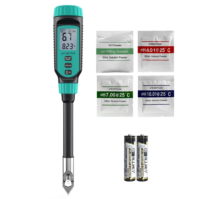 Medidor de pH del suelo Tadeto, medidor digital de pH con termómetro