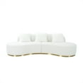thumbnail image 2 of Pasargad Home Simona Collection Modern Curved Sofa with 3 Pillow, 2 of 6
