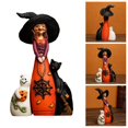 thumbnail image 1 of ERK Halloween Three Witch Cat Resin Sculpture Decorative Desktop Ornament For Festive Home, 1 of 6