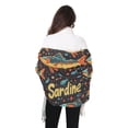 thumbnail image 4 of FORMRS Womens Scarf Winter Soft Long Big Warm Shawls Wrap Tassel Scarves, Black Sardines Pattern, 4 of 9