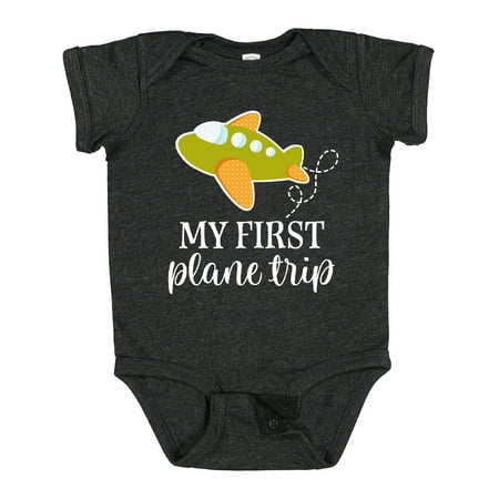 

Inktastic My First Plane Trip Airplane Travel Gift Baby Boy or Baby Girl Bodysuit