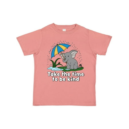 

Inktastic Take the Time to Be Kind with Cute Elephant and Umbrella Gift Toddler Boy or Toddler Girl T-Shirt