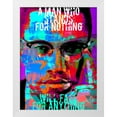 thumbnail image 2 of Stephen Chambers 15x18 White Modern Wood Framed Wall Art Titled - Malcolm X, 2 of 6