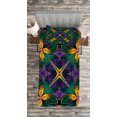 thumbnail image 3 of Ambesonne Floral Quilted Bedspread Set 2 Pcs, Antique Window Style, Twin Size, Green Purple, 3 of 6