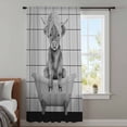 thumbnail image 3 of Grey Yak Sheer Curtains 45 Inches Long, Bathtub Country Gray Vintage Art Light Filering Curtains, Breathable Simi Curtain Privacy Drapes for Kitchen Bathroom Lightweight Small Window Treatment, 3 of 9