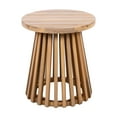 thumbnail image 5 of Llinc Store 17.7" Tall Outdoor Acacia Wood Patio Side Table, Farmhouse Design Round Coffee Table for Backyard, Lawn, Balcony, Light Teak Color, 5 of 7