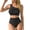 Black, variant on Womens Bikini Swimsuits Two Piece Push Up Tankini Top with High Waisted Triangle Bottoms Black L