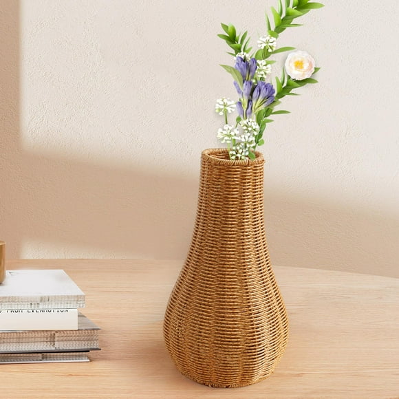 Woven Flower Vase Decorative Vase Bud Vase for Indoor Plants Bookshelf Party L