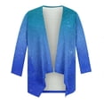 thumbnail image 3 of Cardigan for Women's Plus Size Summer Dressy 3/4Sleeve Fashion Comfortable Pockets Printing Cardigan Top Blouse Party on Clearance, 3 of 5