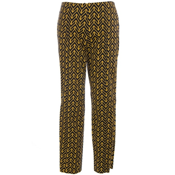 Elizabeth Mckay Women's Audrey Chino Pants 10 Chevron Yellow