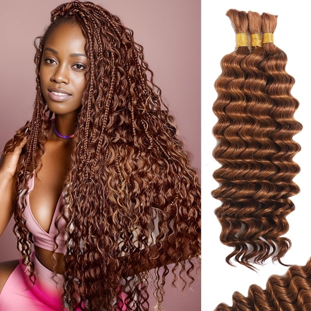 Trenzas de cabello humano MOTFIN Boho, 110 g, 56 cm, rizado, 3 paquetes