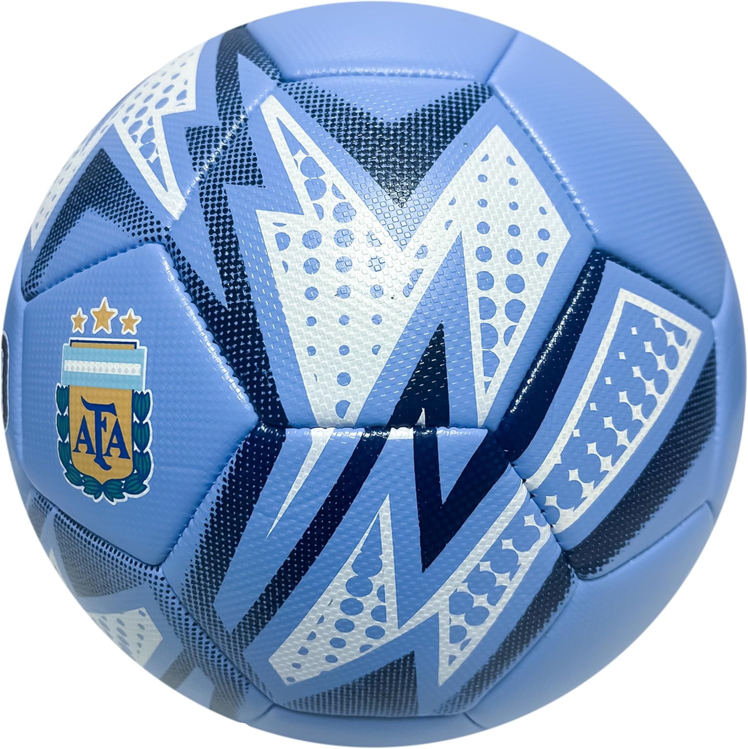 Icon Sports Officially Licensed Argentina National Football Team Soccer Ball Light Blue Thunder Number 10 - Size 5 Ball