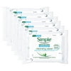 Simple Water Boost Hydrating, Cleansing Face Wipes, 25 Ounce (Pack of 6)