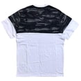 thumbnail image 3 of Ecko Unltd Men's V-Neck T-Shirt Camo Stitched Colorblock Panels Short Sleeve Tee (Large, White), 3 of 3