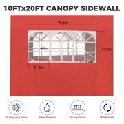 Outdoor Basic 6 Pieces Sidewalls for 10x20 Heavy Duty Pop up Canopy Tent,Red