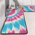 thumbnail image 2 of Kitchen Rugs Sets Of 2,Colorful Tie Dye Mandala Pattern Anti Fatigue Kitchen Mat Rugs Non Slip Washable,Decorative Kitchen Floor Mats for Kitchen,Sink,Laundry,17"x47"+17"x47", 2 of 5