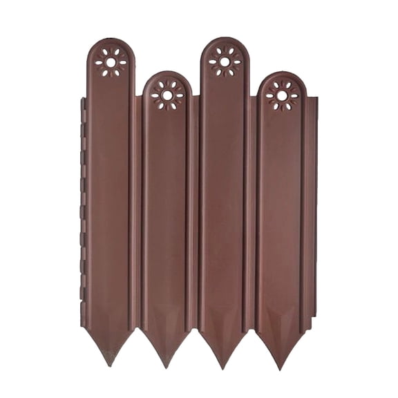 Oioii 9.84x8.26in Mini Garden Fence, Small Decorative Yard Fence, Lightweight Plastic Fencing For Home Garden, Lawn, Flower Bed And Mini Landscape Decoration,Brown