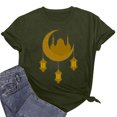 thumbnail image 6 of Penkiiy Happy Ramadan Tops Blouse for Women Women's Funny Printed Pattern Casual Fashion Soild Color Short Sleeve Tops Blouse M Army Green, 6 of 6