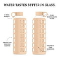 thumbnail image 5 of purifyou Premium 32 oz Reusable Glass Water Bottles with Time and Volume Markings, Non-Slip Silicone Sleeve & Stainless Steel Lid Insert, for Water, Milk, Juice, 5 of 6