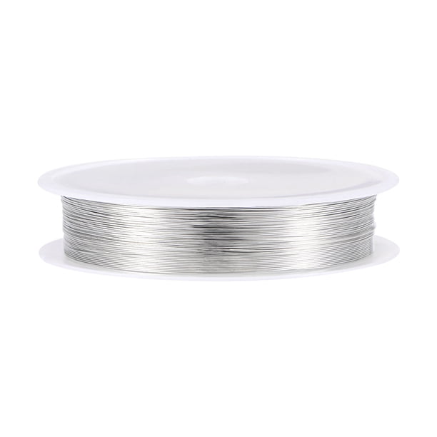 Alambre de cobre Uxcell de 28 Gauge 0.3mm Tono plateado resistente para hacer cuentas, fabricación de colgantes, arte y manualidades 15M 1 rollo