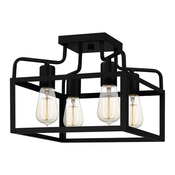Quoizel Paulsen 4-Light Matte Black Semi-Flush Mount