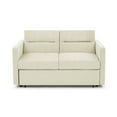 thumbnail image 3 of Loveseat Sofa Bed with Pull-Out Bed Adjustable Back Two Arm Pocket Modern Convertible Sofa Bed,Versatile Sleeper Sofa for Living Room Office,Beige, 3 of 7