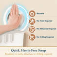 thumbnail image 3 of ComfiTime Suction Cup Corner Shower Caddy – No-Drill, No-Adhesive, Durable Bathroom Shelf Organizer, Removable Plastic Bathtub Caddy, Inside Shower Storage Rack, Holds up to 22 lbs, White, 3 of 9