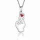 thumbnail image 1 of Necklace ，Bts Necklace Gifts For Girls Women, Bts Necklaces Gifts Jewellery Finger Heart Love Pedant Necklace Bts Merchandise Jewelry 2025, 1 of 4